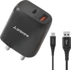 Ambrane 20 W 3 A Multiport Mobile RAAP H11 Charger with Detachable Cable (Cable Included)