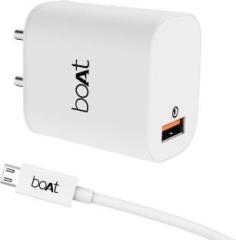 Boat 18 W 3 A Mobile WCD QC3.0 18W / WCD QC3A Micro USB Charger with Detachable Cable (With Micro USB, Cable Included)