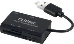 CLiPtec RZR525BK Mobile Combo USB + Micro OTG Card Reader Black