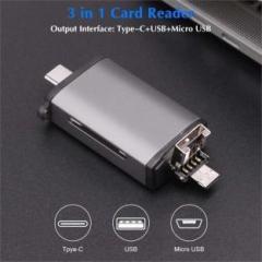 Gabbar USB Type C, USB 3.0 & Micro USB OTG Memory Card Reader Adapter Portable Card Reader