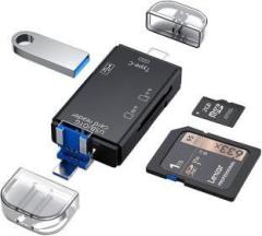 Ijja 6 in 1 with OTG, SD, USB Type C, USB 3.0 & Micro USB for Memory Card Reader
