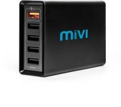 Mivi Desktop USB Charging Station HUB: [ Qualcomm Quick ChargeTM3.0 certified] 5 port 8A USB Turbo charging adapter with fast charging 8 A Multiport Mobile Charger (Cable Included)