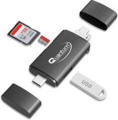 Quantum 3 in 1 Card Reader Hub Type C, USB 3.0 & Micro USB OTG Adapter Memory Card Reader