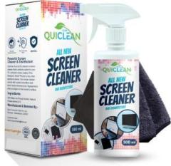Quiclean Screen & Lens Cleaner 500 ml with Microfiber Cloth & Lens Cleaner Cloth for Computers, Laptops, Gaming, Mobiles (QCSCREENCLEANERNEWP1)