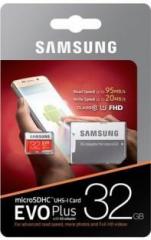 Samsung Evo Plus 32 GB MicroSD Card Class 10 95 MB/s Memory Card