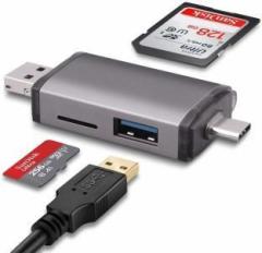 Techgear SD Card Reader USB Type C, USB 3.0 and Micro USB OTG Card Reader