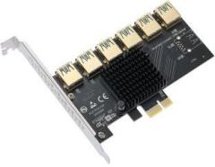 Tobo PCI E 1 to 6 USB Riser Card Higher USB 3.0 Adapter Multiplier Card Reader