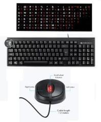 Zebronics k35 usb wired uv cotted soft keys keyboard & rise mouse with hindi font sticker Wired USB Multi device Keyboard