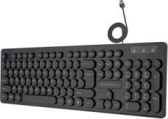Zebronics ZEB K24 slim design, retractable stand, 1.5 meter textured cable, Chiclet keys Wired USB Desktop Keyboard