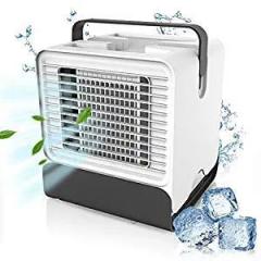 Air Cooler, Evaporative Air Cooler& /Humidifier Mini negative Ion USB Air Conditioning Fan, Desktop Cooler Office Refrigeration Strong, Low Noise Design with Night Light New Portable AC