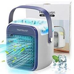Air For Room, Unit, Personal Evaporative Cooler Rechargeable USB Mini With LED Light, 3 Speeds, Super Quiet Humidifier Misting Cooling Fan For Home Office Bedroom Portable AC (Blue)