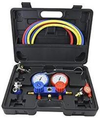 Multifunctional Refrigerant Tool Set, Professional with Rubber Sheath Air Conditioning, Manifold Gauges Valve Set, for Home Maintenance Worker