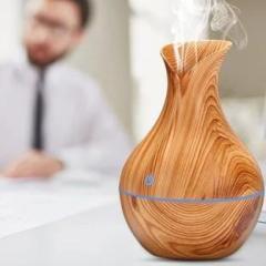 Gormery GR Pot Shape Room Cool Mist Color Changing Plastic Wooden Humidifiers Portable Room Air Purifier
