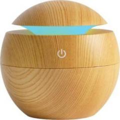 Moozico Round Electric USB Mini Humidifier Aroma Oil Diffuser Air Humidifier Office Decor Ultrasonic Cool Mist Humidifier with Wood Grain Design for Office, Room, Spa Portable Room Air Purifier