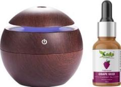 Nhb Boutique Wooden Round Ultrasonic Cool Mist Humidifiers With Grapeseed Essential Oil Portable Room Air Purifier