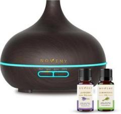 Noveny Smart Aromatherapy Essential Oils Portable Humidifier, Wood Grain Design High Performing Portable Air Humidifier for Office, Home, Shop, With 2 Essential Oil 10 ml Lavender Oil& 10ml Lemongrass Oil. Portable Room Air Purifier