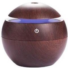 Ronfild Mini Aroma Essential Oil Diffuser, Wood Grain Cool Mist Humidifier Portable Ultrasonic Humidifier With 6 Color Changing Lights Multi color Portable Room Air Purifier