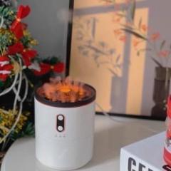 Yuvora Humidifier 450ML Volcano Flam Hue Air Fogmidifier Cool Mist Small Fireplace Portable Room Air Purifier