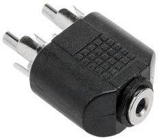 2RCA Male to 3.5mm Stereo Female Jack Audio Connector Converter
