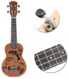 Best Deal 21 Inch Sapele Dolphin Pattern Ukulele Hawaii Mini Guitar 4 Strings Uke Brown Rosewood Instrument Ukelele Gift