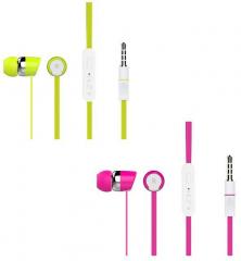 Candytech Hf s 20 Gn + Hf s 20 pk In Ear Wired Earphones With Mic Green