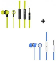 Candytech Hf s 30 vc green + Hf s 20 blue In Ear Wired Earphones With Mic Green