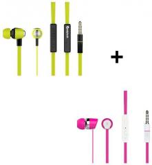 Candytech Hf s 30 vc green + Hf s 20 pink In Ear Wired Earphones With Mic Green