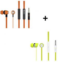 Candytech Hf s 30 vc orange + Hf s 20 green In Ear Wired Earphones With Mic Orange