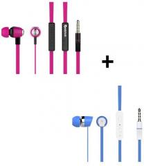 Candytech Hf s 30 vc pink + Hf s 20 blue In Ear Wired Earphones With Mic Pink