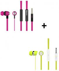 Candytech Hf s 30 vc pink + Hf s 20 green In Ear Wired Earphones With Mic Pink