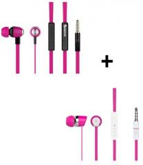 Candytech Hf s 30 vc pink + Hf s 20 pink In Ear Wired Earphones With Mic Pink