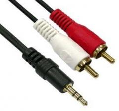 Gold Plated 2RCA Male to 3.5 mm Stereo Cable 1.5 meter Laptop Audio to TV