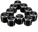 Hot New Best Price High Quality 10Pcs Volume Control Rotary Knobs Black For 6mm Dia. Knurled Shaft Potentiometer