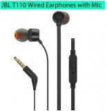 JBL T110 In Ear Wired Handsfree Earphones With Mic Black
