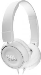 JBL T450 On Ear Wired Headphones With Mic White