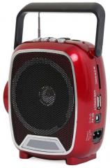 Soroo Rechargable Multimedia FM Radio Player with USB and Torch Red