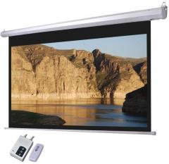 Telon Motorised Projector Screen Size: 72X40/182 cmX109 cm In 16:9 Video Format In Imported Matt White Fabric With Remote