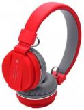 THOS SH 12 Over Ear Wireless With Mic Headphones/Earphones RED Color