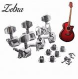 Zebra 6PCS Metal Acoustic Guitar String Semiclosed Tuning Pegs Tuners Guitar Tuning Peg Machine Heads Tuners