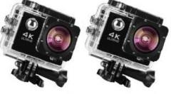 Effulgent 4k Pack Of 2 4K Ultra HD Water Resistant Sports Action Camera Ultra Wide Angle Sports and Action Camera Sports and Action Camera