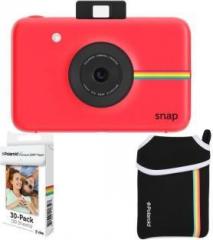 Polaroid Snap Instant Camera Red with 2x3 Zink Paper Neoprene Pouch Instant Camera