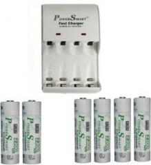 Power Smart Fast PS1002 Combo With 2 Set 2300maHx6 AA Ready To Use Cells Camera Battery Charger