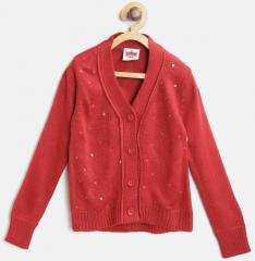 612 Ivy League Girls Red Sequinned Cardigan