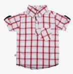 612 League White Checked Slim Fit Casual Shirt boys