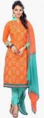 7 Colors Lifestyle Orange Embroidered Dress Material women