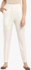 Abhishti cream Solid Regular Fit Coloured Pant women