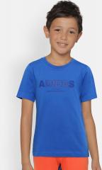 Adidas Blue Solid Round Neck Yb Allcap T Shirt boys