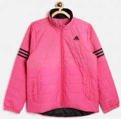 ADIDAS Boys Pink NE PAD Solid Lightweight Padded Jacket