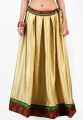 Admyrin Golden Crepe Jacquard Skirt women