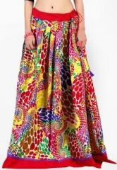Admyrin Multi Colour Cotton Polka Printed Skirt women